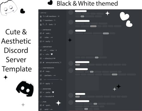 Discord Server Template White Minimalist Community Aesthetic - Etsy Australia Discord Server Template, Community Aesthetic, Dark Grunge Aesthetic, Hello Kitty Printables, Discord Chat, Painting Templates, Face Mug, White Minimalist, Art Template