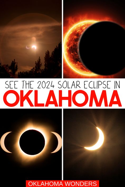 Total Solar Eclipse 2024, Oklahoma State Parks, Annular Solar Eclipse, Moon Date, Oklahoma Travel, 2024 Eclipse, Moon Earth, Partial Eclipse, Solar Eclipse 2017