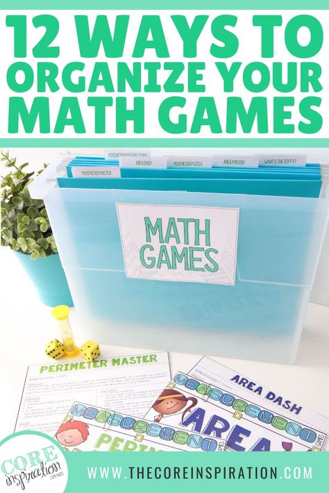 Math Organization Classroom, How To Organize Math Manipulatives, Math Unit Organization, Math Game Organization, Math Game Storage, Organizing Math Manipulatives, Math Station Organization, Bridges Math Organization, Math Manipulatives Organization