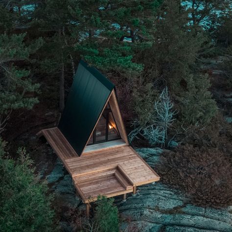 Prefab A-Frame – The Backcountry Hut Company A Frame House Kits, House Kits, Prefab Cabins, A Frame House Plans, Forest Cabin, A Frame Cabin, Construction Industry, A Frame House, Tiny House Cabin