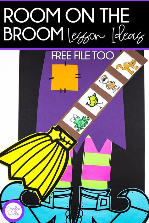 Room On The Broom Kindergarten Activities, Kindergarten Halloween Centers Free, Fall Crafts First Grade Free, Halloween Class Book Ideas, Halloween Book Activities 1st Grade, Free Room On The Broom Printables, Kindergarten Halloween Books And Activities, Room On Broom Craft, Room On The Broom Character Printables