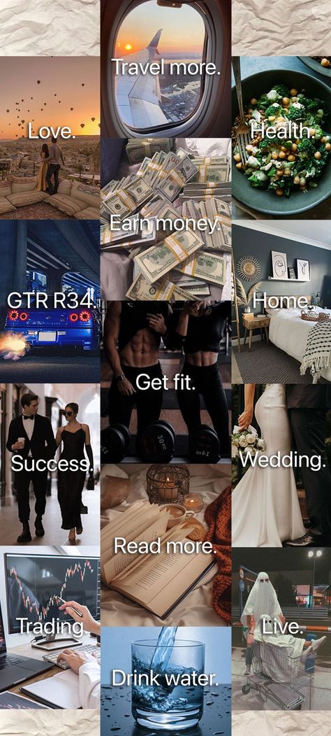 Vision Board Love, Personal Vision Board, Vision Board Travel, Money Vision Board, Gtr R34, Vision Board Manifestation, Luxury Lifestyle Dreams, Travel Money, Near Future