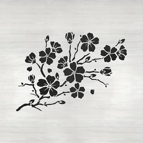 Faster shipping. Better service Cherry Blossom Wood Burning, Tree Branch Stencil, Cherry Blossom Silhouette, Cherry Blossom Stencil, Cherry Blossom Svg, Stencil Flowers, Stencil Flower, Flower Stencil Patterns, Craft Stencils