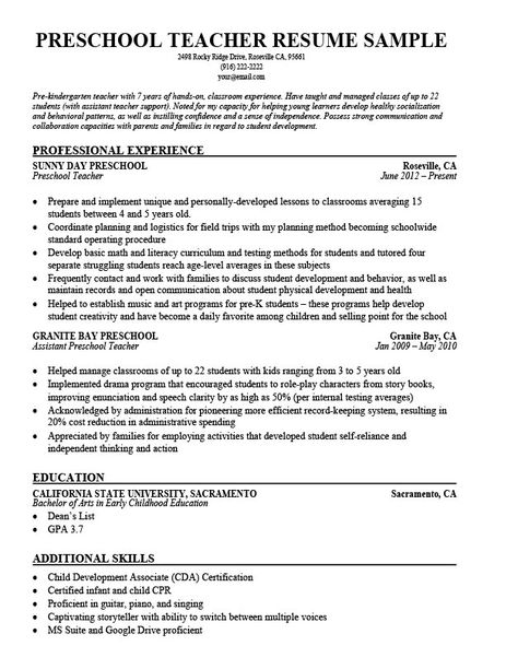 Kindergarten Teacher Resume, Preschool Teacher Resume Examples, Resume For Teacher Job, Resume Template Teacher, Teachers Resume Examples, Preschool Teacher Resume, Sample Teacher Resume, Teacher Resume Examples, Teacher Career