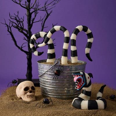 BEETLEJUICE BEETLEJUICE™ Sandworm Décor | Projects | Michaels Beetlejuice Sandworm, Beetlejuice Beetlejuice, Monster Mash, Halloween Stuff, Porcelain Clay, Diy Makeup, Beetlejuice, Fun Decor, Halloween Ideas