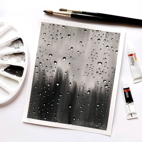 Raindrop Acrylic Painting, How To Paint Blurry, Blurry Drawings, Blurred Painting, Rain Drops Painting, Rain Painting Acrylic, Blurry Painting, Raindrops Painting, Raindrop Painting