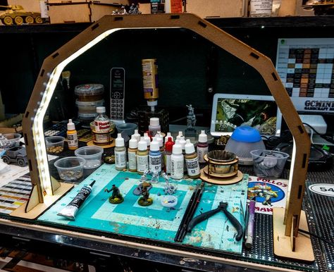 Hobby Workbench, Hobby Room Design, Workbench Light, Bench Desk, Paint Rack, Folding Workbench, Electronic Workbench, Hobby Desk, Mobile Project