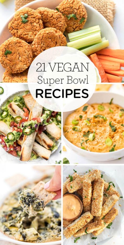 21 absolutely AMAZING & healthy VEGAN RECIPES to try for Super Bowl Sunday! Vegan Super Bowl Recipes, Vegan Superbowl Food, Vegan Super Bowl, Super Bowl Recipes, Healthy Superbowl, Healthy Superbowl Snacks, Superbowl Appetizers, Simply Quinoa, Superbowl Snacks