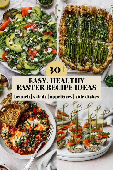 This collection of dietitian-designed Easter recipe ideas will give you plenty of inspiration for your at-home Easter menu! Here you’ll find 30+ easy, healthy recipes for Easter brunch, salads, appetizers, and side dishes. Easter Veggie Dish, Easter Brunch Vegetable Ideas, Healthy Easter Sides Dishes, Mediterranean Easter Recipes, Healthy Easter Sides, Healthy Easter Dinner Ideas, Vegetable Brunch Recipes, Easter Brunch Sides, Healthy Easter Recipes Dinner