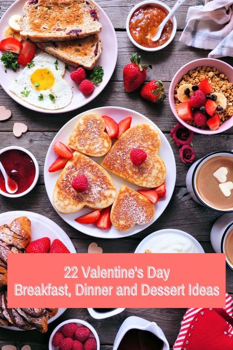 22 Valentine's Day Breakfast, Dinner and Dessert Ideas the Whole Fam Will Love #valentinesday #vday #dinnerrecipes #valentinesdaydessert #dessertrecipes #valentinesdaybreakfast https://parade.com/1157312/katieworkman/family-style-valentines-day-recipes/ Breakfast Dinner, Valentine's Day Recipes, Dessert Ideas, Most Romantic, Kids Meals, The Whole, French Toast, Valentine's Day, Dessert Recipes