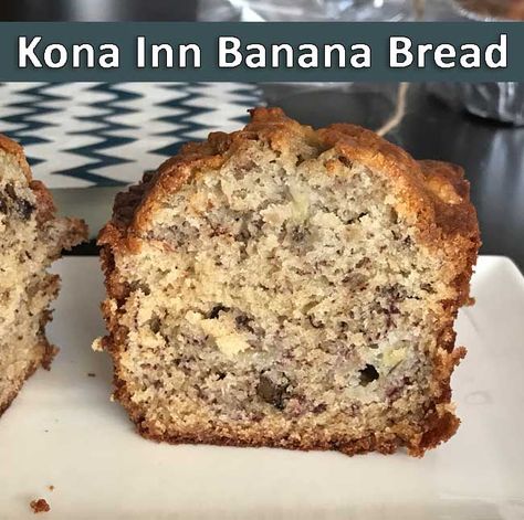 Kona Inn Banana Bread is a banana bread recipe that calls for shortening rather than oil or butter. This version makes two loaves. Banana Bread Recipe With Butter, Hawaiian Banana Bread Recipe, Dairy Free Banana Bread, Baking Breads, Banana Nut Bread Recipe, Banana Bread Cookies, Blueberry Bread, Banana Nut Bread, Sweet Rolls