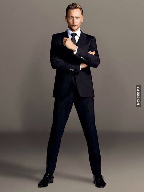 Tom Hiddleston, the next Bond. If you agree, please repin, visit the link (9gag) and upvote and get this to the trending level! Thanks guys! A Man In A Suit, Man In A Suit, Thomas William Hiddleston, Business Portrait, Tom Hiddleston Loki, British Actors, 8x10 Photo, Poses For Men, Tom Hiddleston