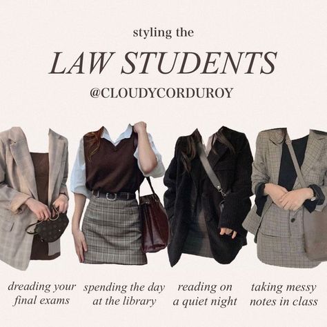 A Level Outfit Ideas, Lawyer Clothes Aesthetic, Lawyer Inspired Outfits, Law Major Outfits, Law Student Fits, Law Aesthetic Outfit, Marketing Student Outfit, Outfit For Criminology Student, Law College Outfit