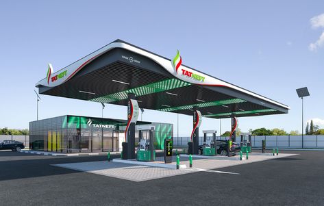 Gas Station Design, محطة وقود, Fuel Station, House Construction Plan, Petrol Station, Filling Station, Canopy Design, Urban Furniture, Service Station