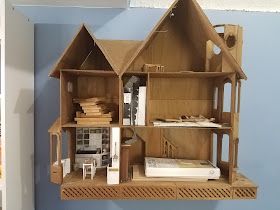 The Hungarican Chick: My She-shed cottage is done (mostly) -- and it's time to play with minis again Welches Oregon, Greenleaf Dollhouse, Farmers Sink, Soapstone Counters, Mansard Roof, Barbie Diorama, Slowly But Surely, Building Furniture, Dollhouse Projects