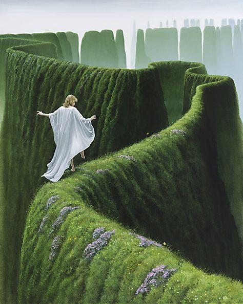 Michael Whelan, In The Middle, The Middle, Lush, A Woman, Green, Art