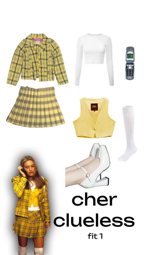 Cher Clueless Outfit Halloween Costumes, Clueless Costume Ideas, Cher Clueless Halloween Costume, Clueless Outfits Inspiration, Cher Clueless Costume, Cher Clueless Outfit, Clueless Costume, Clueless Halloween Costume, 90s Halloween Costumes