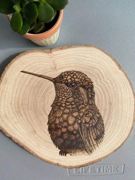 Wood Burning Hummingbird, Hummingbird Pyrography, Pyrography Ornaments, Wood Burning Art For Beginners, Wood Burning Ideas Patterns, Christmas Pyrography, Wood Burning Tips, Woodburning Ideas, Wood Burning Patterns Stencil