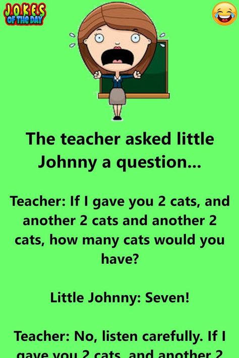 A teacher asks her class a math question and one of her students gives her the wrong answer. The reason for his answer is priceless... - funny short story Humour, Funny Quiz Questions, Short Funny Stories, Funny Stories For Kids, Student Jokes, Teacher Quotes Funny, Funny English Jokes, Clean Funny, Funny Test