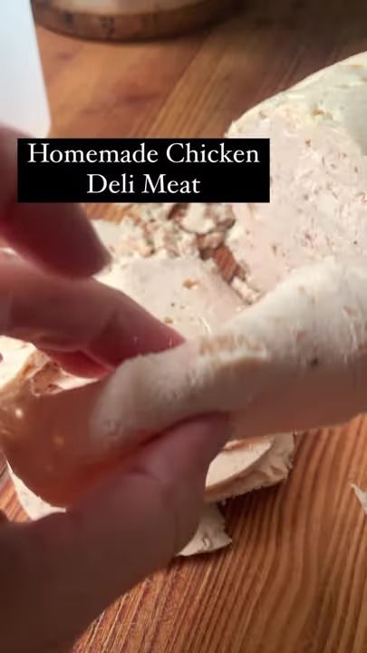 Homemade Chicken Deli Meat Lunch meat, or deli meat, is pretty tasty s... | Deli Meat | TikTok Homemade Chicken Deli Meat, Homemade Chicken Lunch Meat, Chicken Lunch Meat Recipes, Sliced Chicken Deli Meat Recipes, Make Your Own Deli Meat, Diy Lunch Meat, Chicken Deli Meat Recipes, Diy Deli Meat, Homemade Lunchmeat