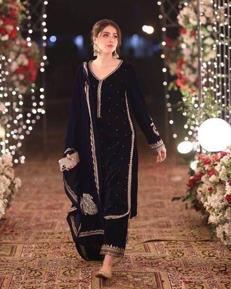 Kurta with Trouser nd dupatta  will be made  on u r order Black Velvet Suits Women Indian, Black Punjabi Suit Party Wear, Black Desi Aesthetic, Velvet Punjabi Suits Party Wear, Velvet Suits Women Indian Party Wear, Long Kurti Designs Unique, Black Punjabi Suit, Velvet Pakistani Dress, Velvet Suit Design