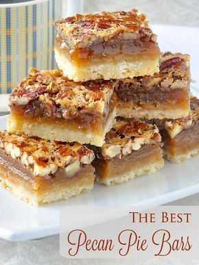 The Best Pecan Pie Bars. So quick & easy to prepare. Best Pecan Pie Bars, Pecan Pie Bars Recipe, Pie Bars Recipe, Pecan Desserts, Best Pecan Pie, Pecan Bars, Rock Recipes, Pecan Pie Bars, Pie Bars