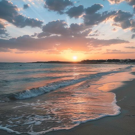 Nissi Beach Tranquil Nature Scenes Serene Spaces, Beachy Wallpaper, Nissi Beach, Calm Beach, Peaceful Beach, Calming Environment, Fall Beach, Landscape Images, Pastel Sunset