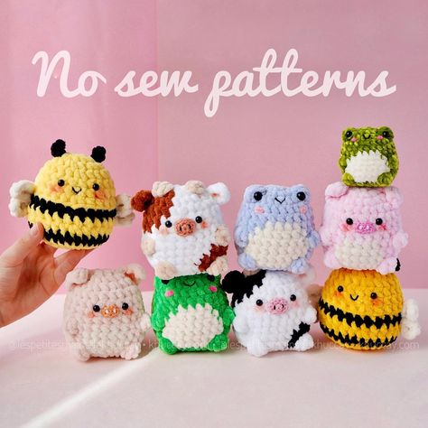 Easy Mini Crochet Animals, Amigurumi Ideas Inspiration, Mini Animals Crochet, How To Crochet A Stuffed Animal For Beginners, No See Amigurumi, Easy Small Amigurumi Free Pattern, Crochet Mini Toys, Weighted Crochet Animals, Mini Plushies Crochet