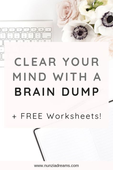 Clear Your Mind With a Brain Dump + Free Worksheets Brain Dump Trigger List, Gtd System, Living Mindfully, Racing Thoughts, Declutter Your Mind, Writing Therapy, Free Worksheets, Finding Inner Peace, Journal Writing Prompts