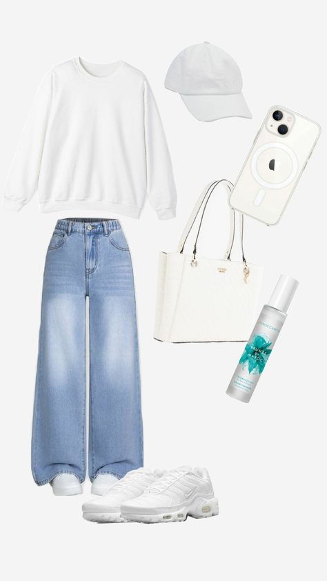 white outfit 🤍 Outfit Ideas With White Jeans, Outfit Jean Blanc, White Outfits, Jean Outfits, White Jeans, Fashion Inspo, Outfit Inspo, White