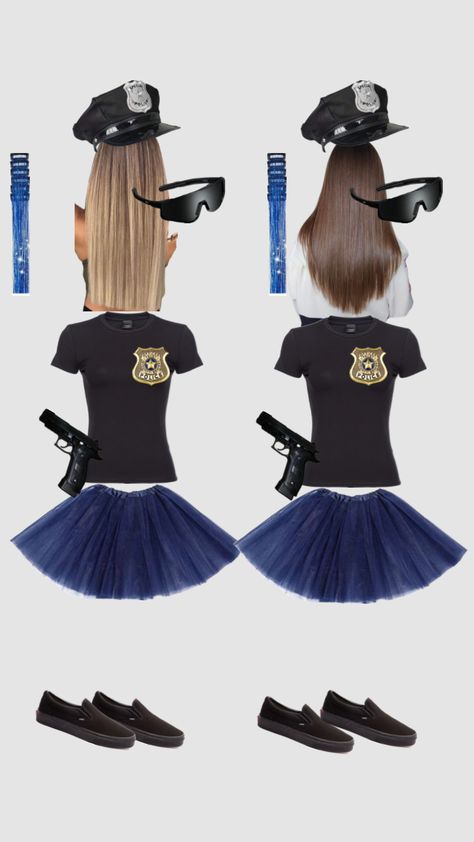 Cop Costume Makeup, Cops And Robbers Costume, 4 Person Halloween Costumes, Funny Group Halloween Costumes, Robber Costume, Cop Halloween Costume, Cute Group Halloween Costumes, Classy Halloween Costumes, Cops And Robbers