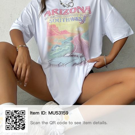 Arizona Graphic, Graphic Tshirt Outfit, Oversize Tshirt Outfits, Summer Tee Shirts, Oversized Tee Shirt, Cute Nike Outfits, Drop Shoulder Tee, Outfit Inspo Casual, Oversized Graphic Tee