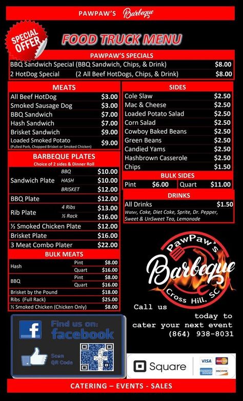 Bbq Trailer Ideas Food Truck, Food Truck Advertising Ideas, Food Truck Menu Ideas Meals, Food Trailer Menu Ideas, Bbq Food Truck Menu Ideas, Food Truck Menu Ideas Simple, Western Buffet, Food Truck Menu Ideas, Bbq Menu Ideas