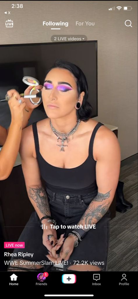 Rhea Ripley Makeup Tutorial, Rhea Ripley Makeup Looks, Rhea Ripley Makeup, Wrestling Costumes, Rhea Ripley, Crazy Wallpaper, Purple Makeup, Makeup Guide, Hocus Pocus