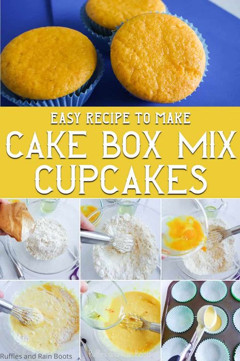 Cupcake Recipes Using Box Mixes, Cupcake With Pudding Recipe, Cupcake Cake Mix Recipes, Best Boxed Cupcake Recipe, Cakemix Cupcake Recipes, Yellow Cake Cupcake Recipe, Cupcake Hacks Boxed Cake, Super Moist Cupcakes Box Cake, Moist Box Cupcakes