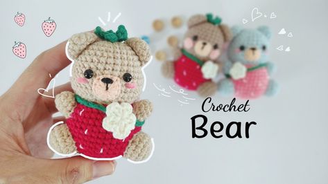 https://youtu.be/yE9ybpyVtY4?si=qN5gxw2ORa1uiWCY Crochet Straight Edges, Crochet Strawberries, Crochet Parrot, Diy Amigurumi, Strawberry Bear, Crochet Cute, Crochet Keychain Pattern, Pola Amigurumi, Crochet Animals Free Patterns