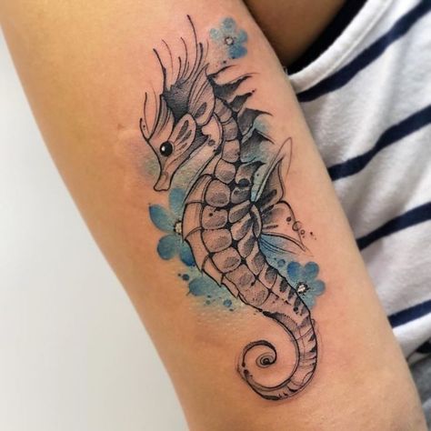 Sea Horse Tattoo, Animal Tattoo Meanings, Tattoo Bunt, Starfish Tattoo, Mangas Tattoo, Seahorse Tattoo, Bull Tattoos, Ocean Tattoos, Tatuaje A Color