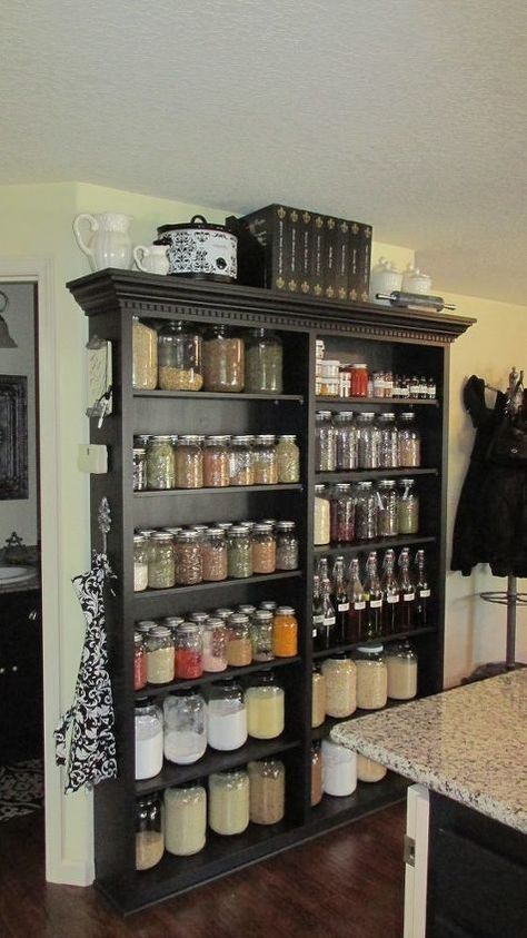 Stand Alone Kitchen Pantry, Top Kitchen Trends, Open Pantry, Mason Jar Storage, Kabinet Dapur, Kitchen Pantry Design, Diy Kitchen Storage, Jar Storage, Kitchen Concepts