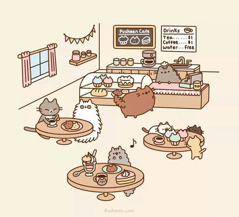 A play on the cat café? Cat Cafe, Pusheen, Coffee Shop, Cafe, Coffee