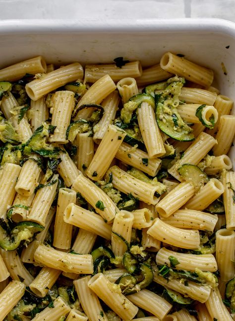 pasta tossed with melted zucchini Melted Zucchini Pasta, Zucchini Ziti, Zucchini Alfredo, Zucchini Sauce, Ziti Recipe, Ziti Pasta, How To Cook Zucchini, Ziti Recipes, Baked Ziti Recipe