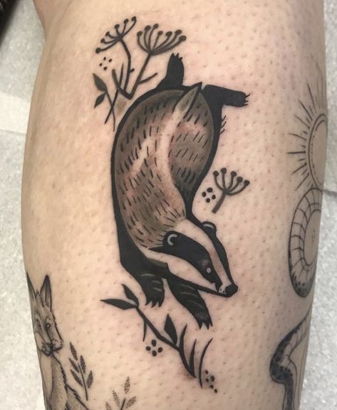 Badger Tattoo, Raccoon Tattoo, Gothic Tattoos, Earthy Tattoos, M Tattoos, Home Organization Ideas, Urban Kitchen, Sick Tattoo, Tattoo Portfolio