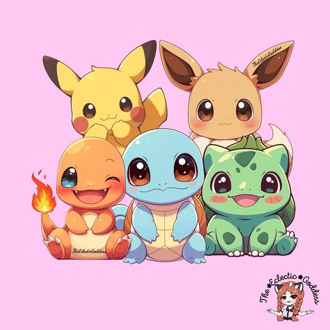 Which one is your favorite? Of course I'm going to say bulbasaur lol 😆 . Would you like to see these as a pin, sticker or t shirt? . . . Art by CosplayArtCreations . . . #kawaiifanart #cutenessoverload #cutefanart #cutearteveryday #cuteartwork #cutedrawing #kawaiidoodle #cutedoodle #fyp #chibiart #pokemonfanart #charmander #starterpokemon #bulbasaur #pikachu #squirtle #eevee Baby Pokemon Art, Small Pokemon Tattoo, Squirtle Pokemon Art, Pokémon Doodle, Pokemon Drawing Easy, Bulbasaur Drawing, Cute Pokemon Drawings, Bulbasaur Cute, Pikachu And Charmander