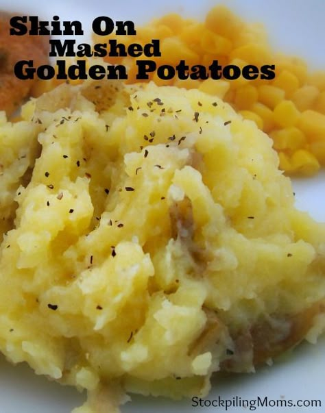 Mashed Golden Potatoes, Golden Mashed Potatoes, Golden Potato Recipes, Mashed Potatoes With Skin, Gold Potato Recipes, Yukon Gold Mashed Potatoes, Russet Potato Recipes, Clean Dinner, Golden Potatoes