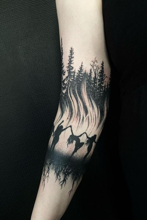 Wicca Tattoo, Witchcraft Tattoos, Pagan Tattoo, Occult Tattoo, Wicked Tattoos, Witch Tattoo, Fantasy Tattoos, Muster Tattoos, Fire Tattoo