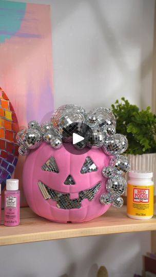 32K views · 239 reactions | Disco ball pumpkin for a hippie Halloween 🎃✨ | Create groovy and ghoulish Halloween party decor with FolkArt Velvet Crush! Get the velvety retro look on your DIY disco pumpkin then add glitz and... | By Plaid CraftsFacebook Pumpkin Disco Ball, Disco Ball Pumpkin Painting, Disco Decorations Diy, Disco Halloween Decor, Disco Ball Halloween, Disco Ball Pumpkin, Disco Pumpkin, Diy Disco Ball, Disco Halloween