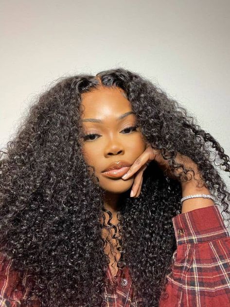 virgin hair full lace front wigs Kinky Curly Wigs, Kinky Curly Hair, Curly Wig, Modieuze Outfits, Baddie Hairstyles, Long Curly Hair, Natural Hair Color, Wig Styles, Curly Wigs