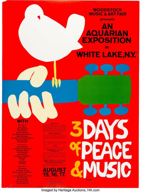 Woodstock (1969) poster - Fonts In Use Woodstock Concert, Woodstock Poster, 1969 Woodstock, Woodstock Photos, Arte Jazz, Peace Music, Alvin Lee, Poster Rock, Woodstock Music