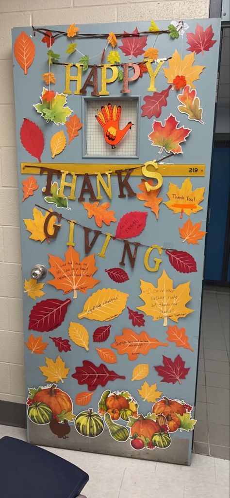 #doordecoratingcontest #doordecorating autumn fall themed for thanksgiving with Shakespeare quotes about gratitude (this was an English Class) hand turkey in the middle :p Thanksgiving Day Door Decorations, Door Decoration Thanksgiving, Thanksgiving Board Ideas For School, Thanksgiving Decor Classroom, Thanksgiving Class Door, Thanksgiving Classroom Decorations, Fall Door Decorations Classroom, Thanksgiving Door Decorations Classroom, Quotes About Gratitude