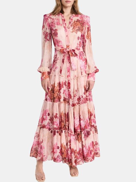 Dali Long Dress With Slip | Morley Floral Maxi Dress Outfit, فستان زهري, Long Sleeve Floral Maxi Dress, Floral Fabrics, Vestidos Color Rosa, Robes Vintage, Maxi Dress Outfit, Elegant Maxi Dress, Flower Skirt