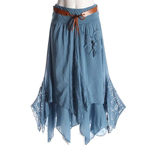 Candy Clothing Ladies Hi Waisted Cotton Skirt Festival Belted Boho Gypsy Tiered Asymmetric Hitched Hem Long Maxi Skirt Festiva (XXL 16 18, Denim): Amazon.co.uk: Clothing Long Cotton Skirt, Candy Clothes, Plain Skirt, Long Maxi Skirt, Hippie Skirts, Evening Skirts, Diva Boutique, Bohemian Maxi, Maternity Skirt